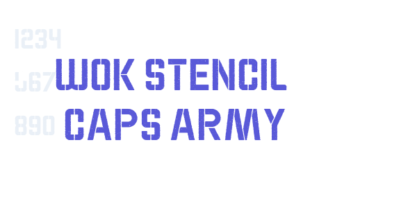 WOK STENCIL – CAPS ARMY font