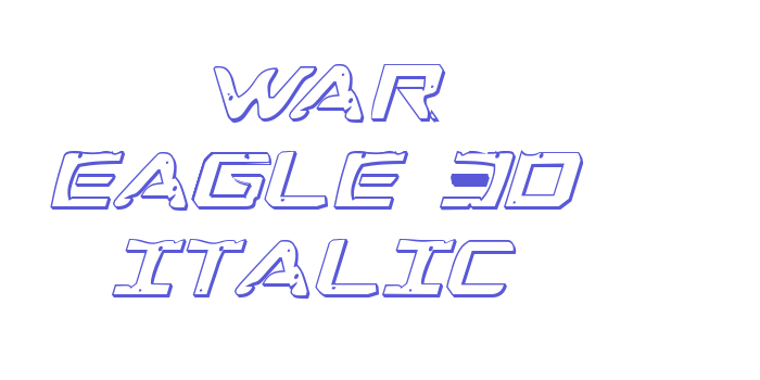 War Eagle 3D Italic Font Download