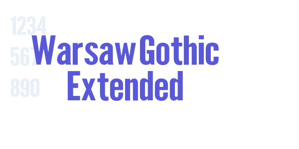 Warsaw Gothic Extended font