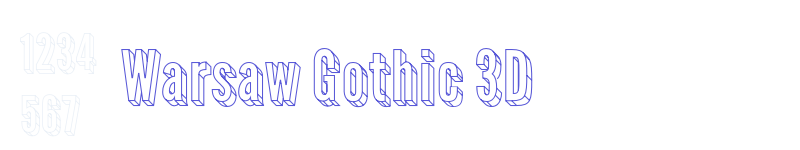 Warsaw Gothic 3D-related font