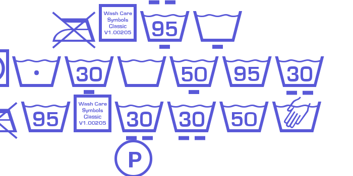 Wash Care Symbols Classic M54 Font