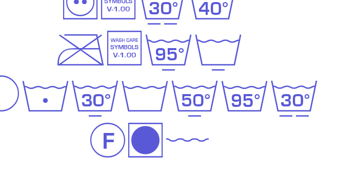 Wash Care Symbols M54 Font