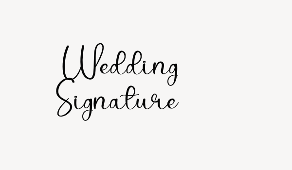 Wedding Signature Font