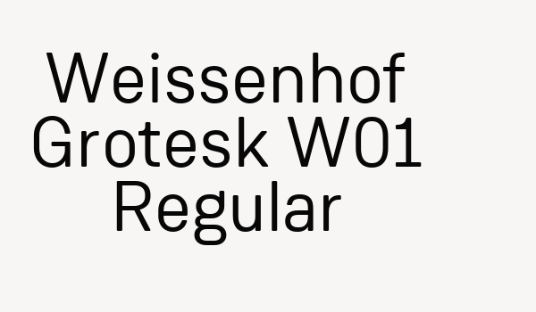 Weissenhof Grotesk W01 Regular Font