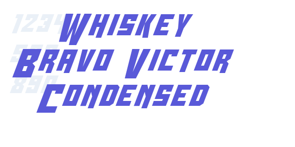 Whiskey Bravo Victor Condensed font free