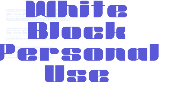 White Block Personal Use font free