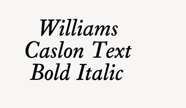 Williams Caslon Text Bold Italic Font