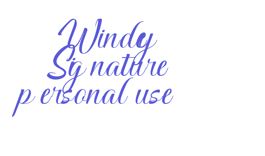 Windey Signature personal use Font Download