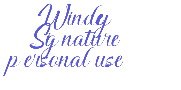 Windey Signature personal use Font Download