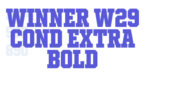 Winner W29 Cond Extra Bold font free