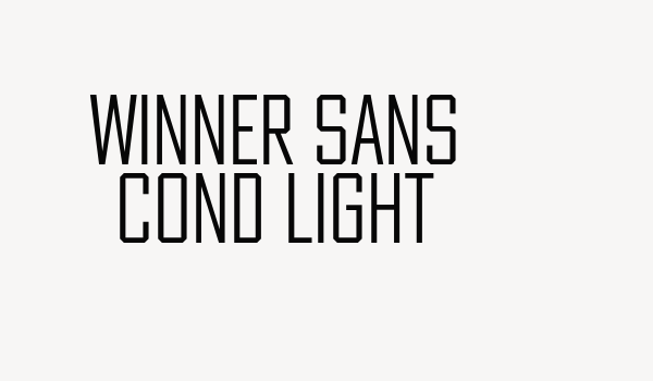 Winner Sans Cond Light Font