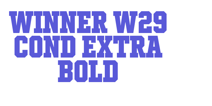 Winner W29 Cond Extra Bold Font Download