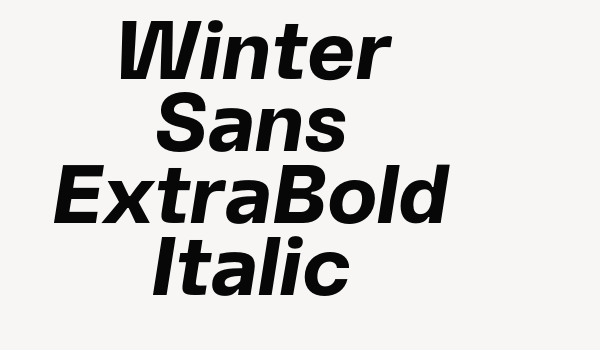 Winter Sans ExtraBold Italic Font