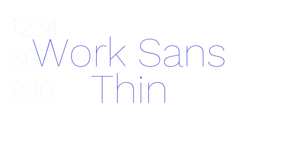 Work Sans Thin font free