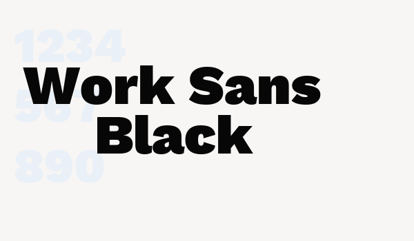 Work Sans Black Font