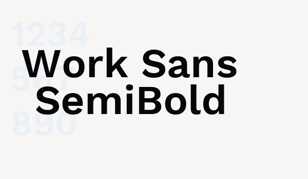 Work Sans SemiBold Font