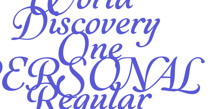 World Discovery One PERSONAL Regular Font Download