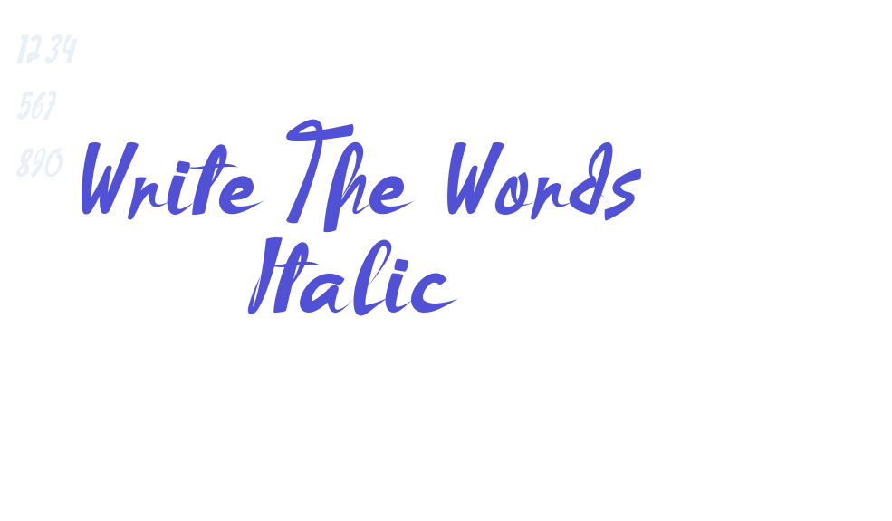 Write The Words Italic-font-download