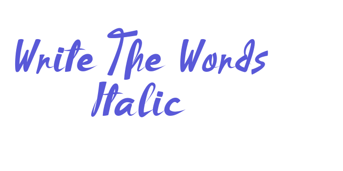 Write The Words Italic Font