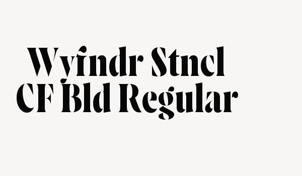 Wyfndr Stncl CF Bld Regular Font