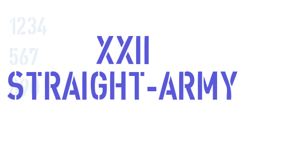 XXII STRAIGHT-ARMY font free