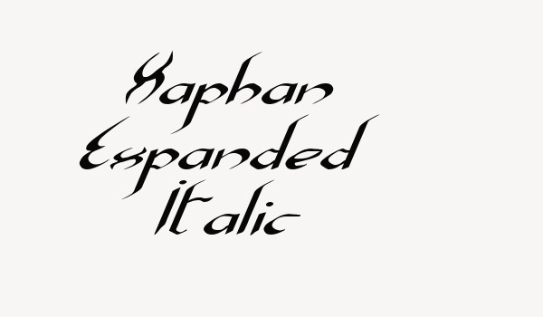 Xaphan Expanded Italic Font