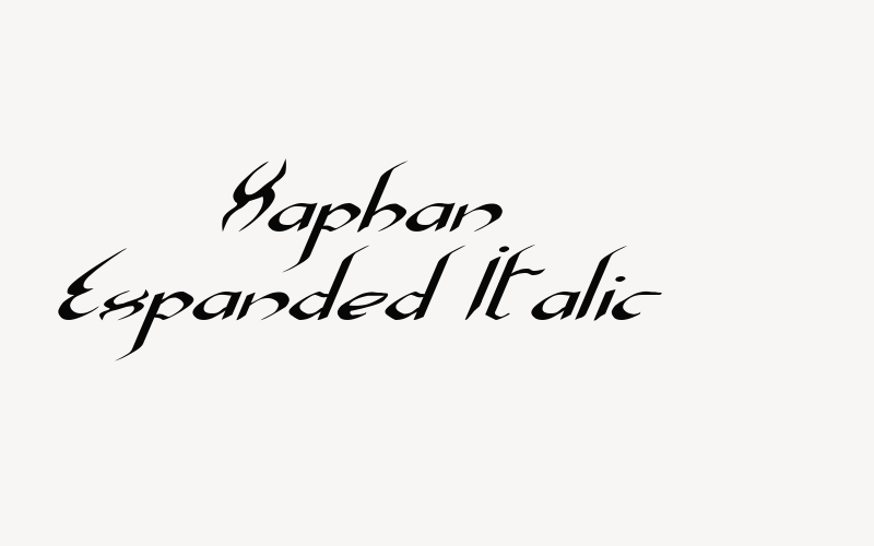 Xaphan Expanded Italic Font