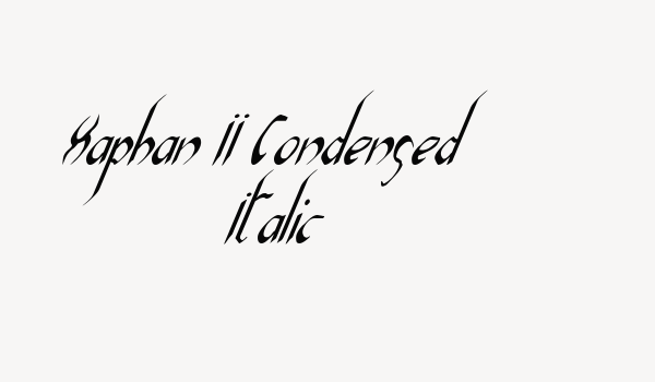 Xaphan II Condensed Italic Font