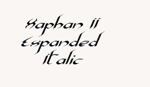 Xaphan II Expanded Italic Font