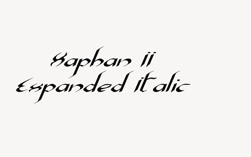 Xaphan II Expanded Italic Font