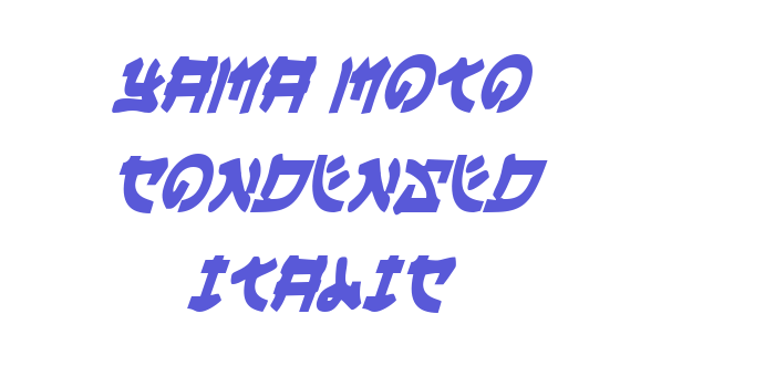 Yama Moto Condensed Italic Font