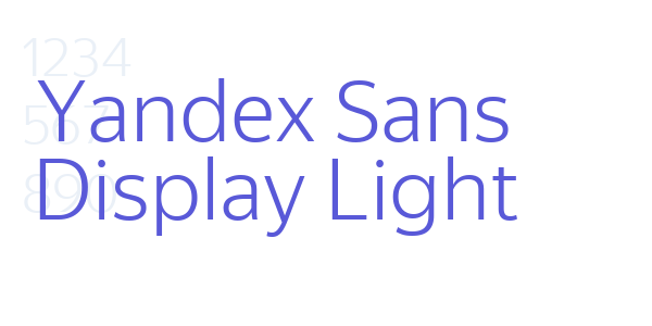 Yandex Sans Display Light font free