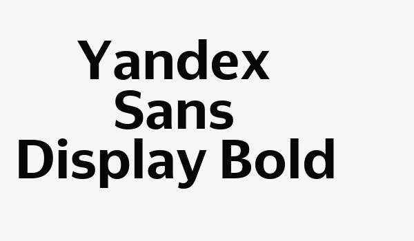 Yandex Sans Display Bold Font