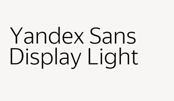 Yandex Sans Display Light Font