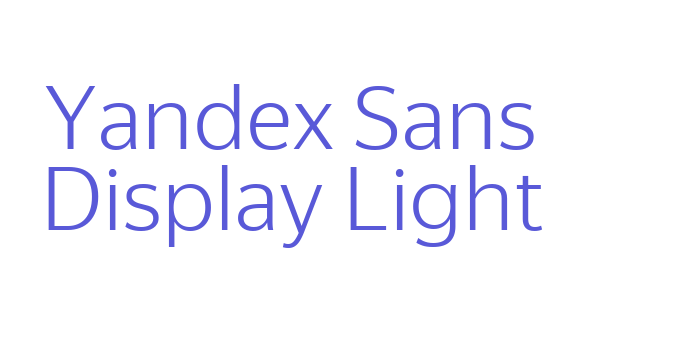 Yandex Sans Display Light Font Download