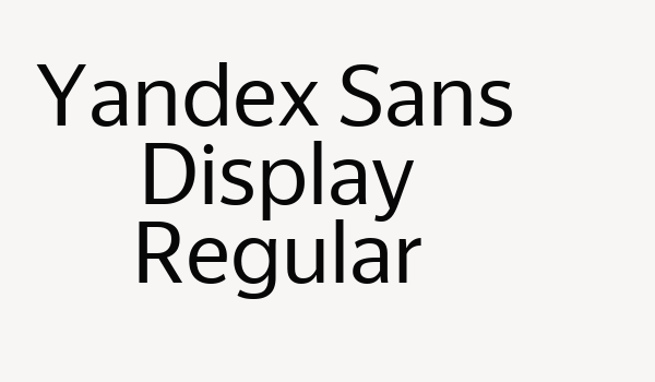 Yandex Sans Display Regular Font