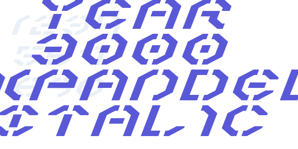 Year 3000 Expanded Italic font free