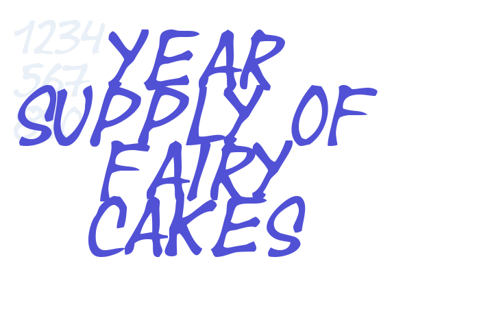 Year supply of fairy cakes font download