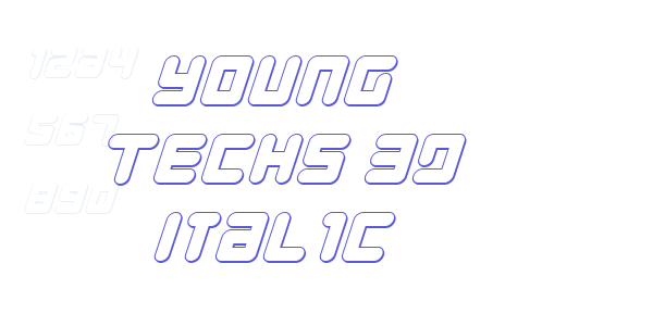 Young Techs 3D Italic font free