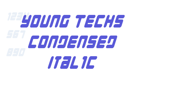 Young Techs Condensed Italic font free