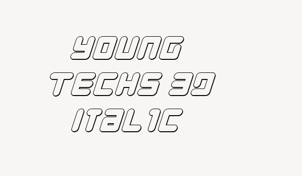 Young Techs 3D Italic Font