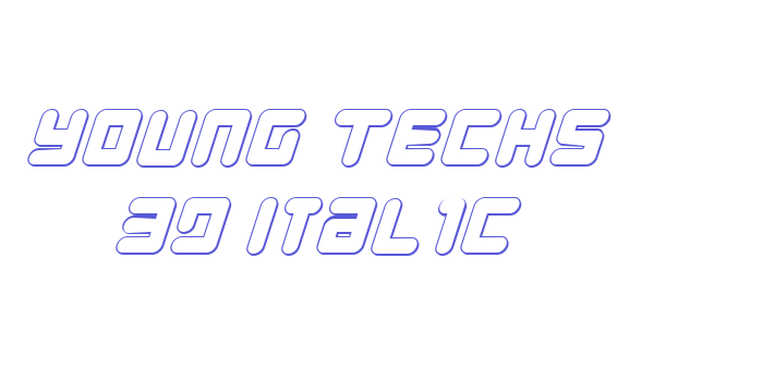 Young Techs 3D Italic Font Download