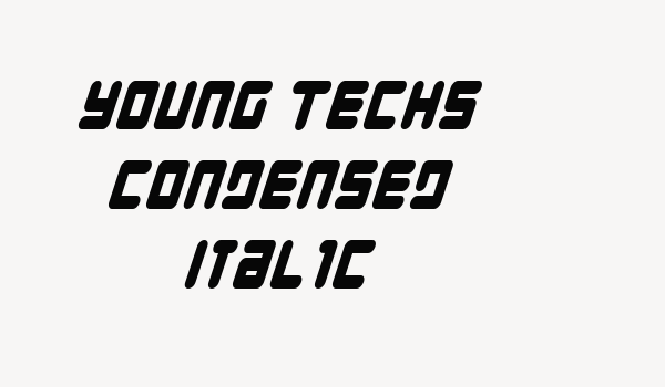 Young Techs Condensed Italic Font