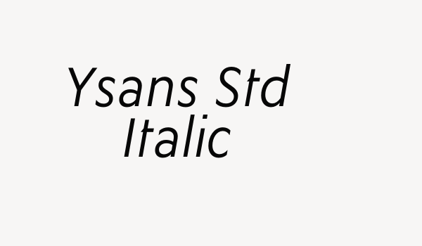 Ysans Std Italic Font