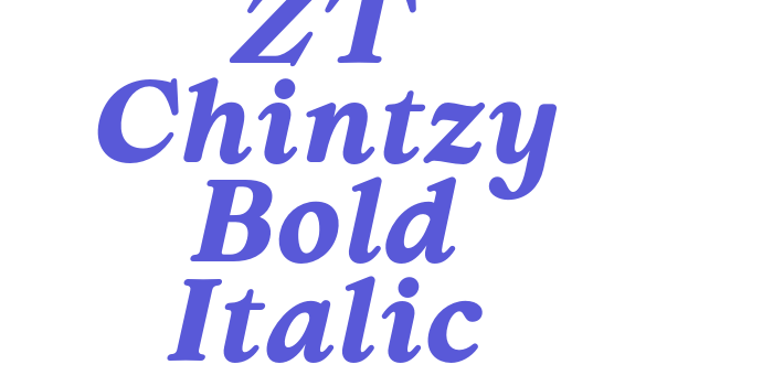 ZT Chintzy Bold Italic Font