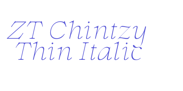 ZT Chintzy Thin Italic Font Download