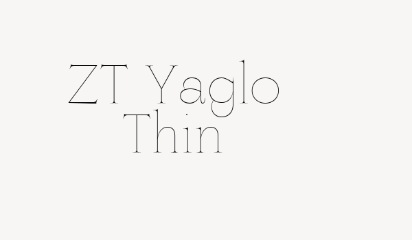 ZT Yaglo Thin Font