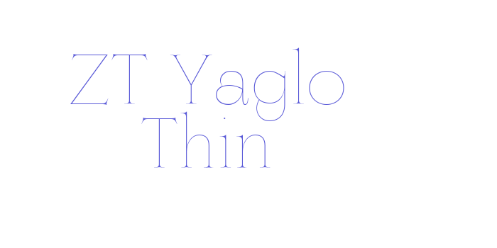 ZT Yaglo Thin Font