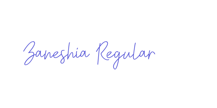 Zaneshia Regular Font Download