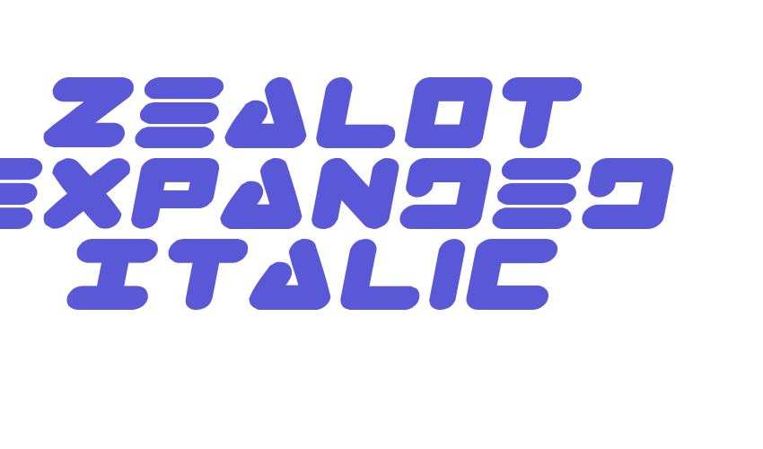 Zealot Expanded Italic Font